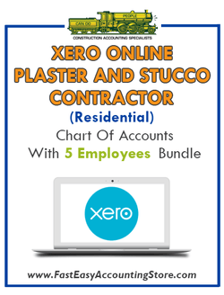 Plaster And Stucco Contractor Residential Xero Online Chart Of Accounts With 0-5 Employees Bundle - Fast Easy Accounting Store